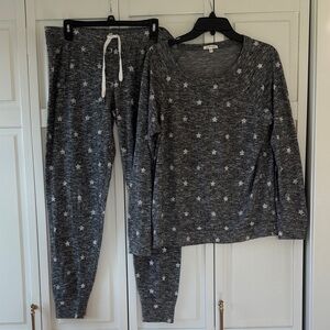 PJ Salvage Charcoal Star Pajama Set